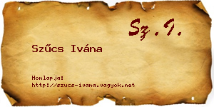 Szűcs Ivána névjegykártya
